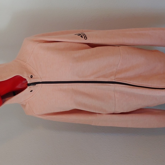 Adidas Men's Pink Full Zipper Hooded Sweatshirt Jacket size Large - Picture 4 of 17